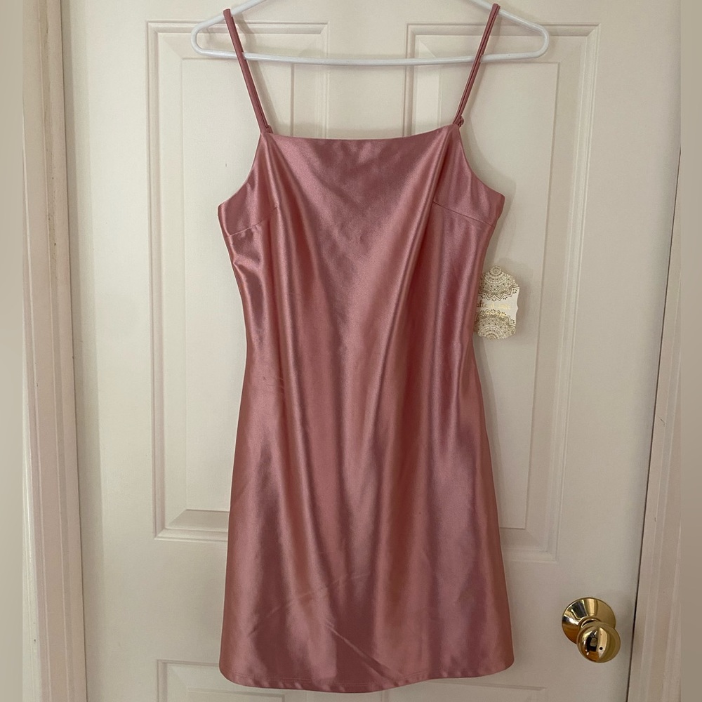 NWT Altar’d State Pink Metallic Mini Dress